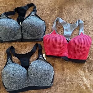Victoria's Secret Sports Bras - Black, Gray, and Pink